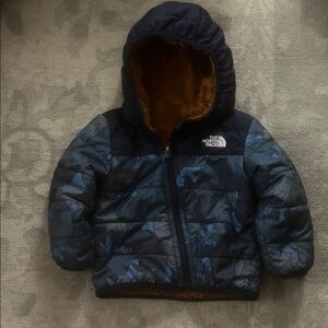 The North Face Boys' Navy and Blue Camouflage Puffer Jacket
